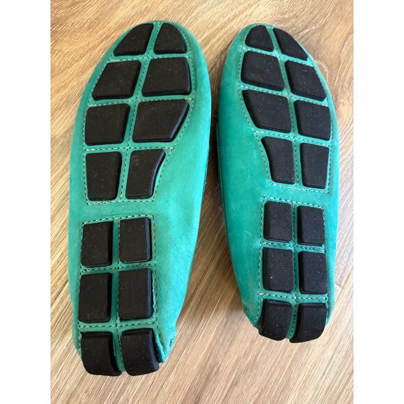 Mercanti Fiorentini Teal Nubuck Leather Driving Moccasins - size 9 - V10 - Picture 11 of 11